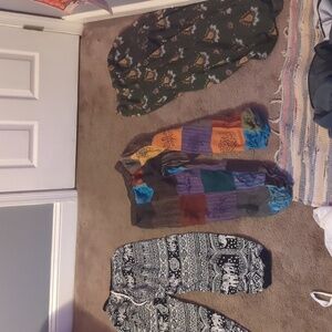 3 pairs of hippie pants